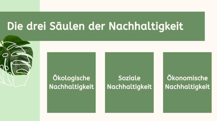 Die drei Säulen der Nachhaltigkeit