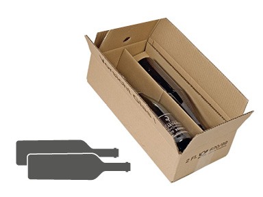 Beispiel eines liegenden Flaschenversandkarton Liegender Flaschenversandkarton