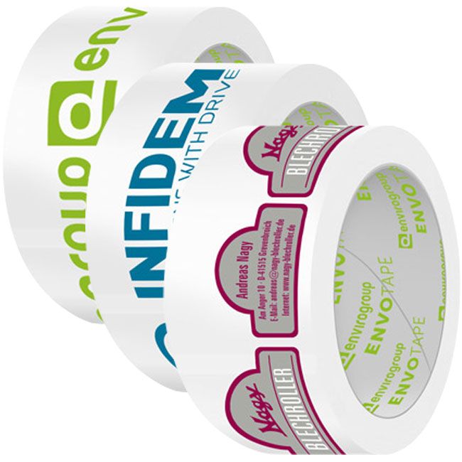 72 ROLLEN 1-3 FARBIG Packband Klebeband Individuell Bedruckt Grafik Druck Logo 