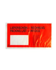 Begleitpapiertasche DIN lang mit Aufdruck Lieferschein/Rechnung