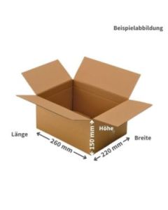 Faltkarton 1-wellig 260 x 220 x 150 mm, Qual. 1.2 B