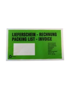 Papier-Dokumententasche Hellgrün Lieferschein/Rechnung, DIN Lang