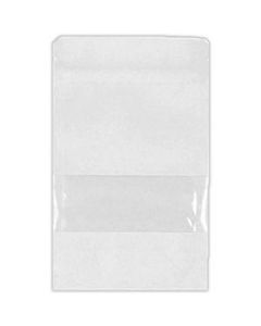 Standbodenbeutel Weiß mit Sichtfenster - aus Kraftpapier