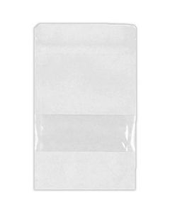 Standbodenbeutel Weiß mit Sichtfenster - aus Kraftpapier