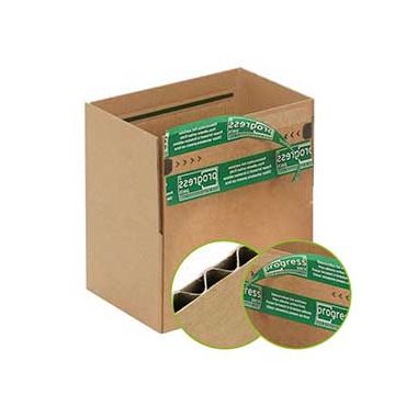 1-welliger Faltkarton mit 2-fach Verschlusstechnik 1-welliger Faltkarton mit 2-fach Verschlusstechnik