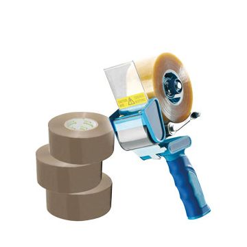 Test-Set e-Tape® | Abroller inkl. e-Tape® 2 Klebeband (braun)