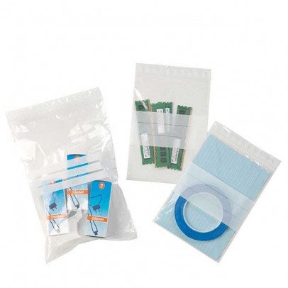 Plastikbeutel mit Wiederverschluss und Beschriftungsfeld Wiederverschließbare Beutel mit Beschriftungsfeld