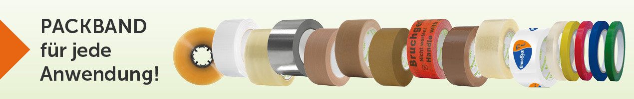 Große Auswahl an verschiedenen Packbändern von enviropack