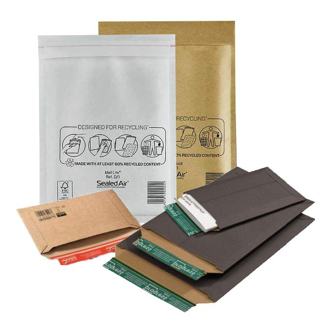Verschiedene Varianten von Versandtaschen Verschiedene Varianten von Versandtaschen